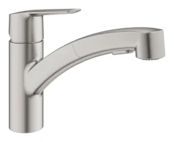 Mitigeur de cuisine avec douchette acier mat GROHE Start 3 quickfix