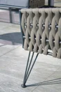 Salon de jardin en acier Capri, corde tissée, 4 places, gris anthracite