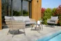 Salon de jardin en acier Capri, corde tissée, 4 places, gris anthracite