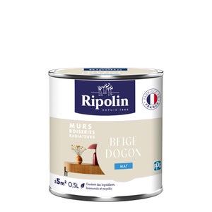 Peinture beige dogon mur, boiserie, radiateur RIPOLIN mat 0.5 l