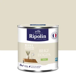 Peinture mur, boiserie, radiateur RIPOLIN beige DOGON satiné 0.5 l