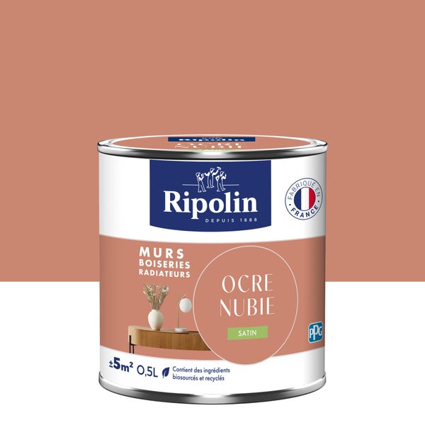 Peinture ocre nubie mur, boiserie, radiateur RIPOLIN satine 0.5 l