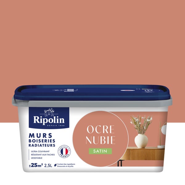 Peinture intérieur mur/boiserie/radiateur satiné RIPOLIN, ocre nubie, 2.5 litres