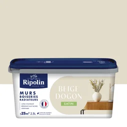 Peinture mur, boiserie, radiateur RIPOLIN beige DOGON satiné 2.5 l