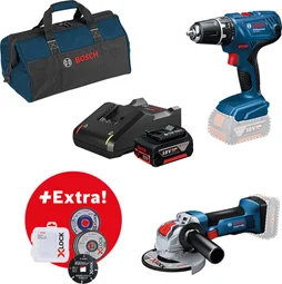 Pack de 2 outils sans fil BOSCH PROFESSIONAL 0615990m1h, 18 V 4 Ah, 2 batteries