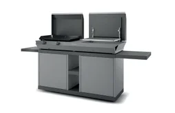 Table roulante pour combi en acier FORGE ADOUR, noir et gris