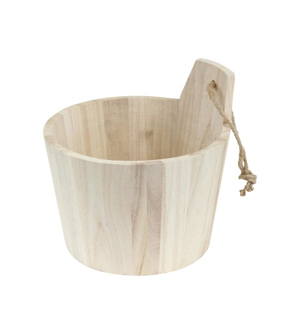 Panier à rangement en bois naturel Oslo, H.16.5 x l.16 cm beige / pin naturel