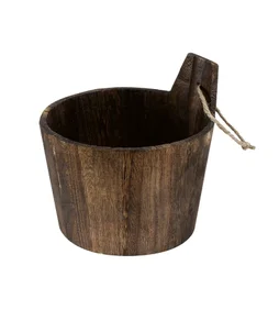Panier H.16.5 x l.16 bois marron, Oslo pin wenge