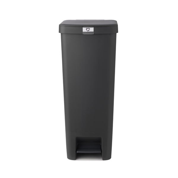 Poubelle à pédale en plastique, BRABANTIA, 40 litres, gris anthracite
