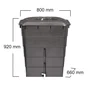 Récupérateur d'eau mural rectangulaire + robinet, GARANTIA, 300 litres, gris