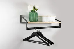 Support de barre de penderie D28 mm rond noir