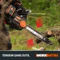 Tronconneuse sur batterie WORX 20 V, guide de 40 cm sans batterie