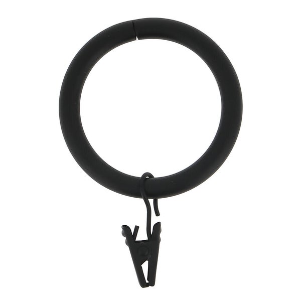 Lot de 10 anneaux tringle à rideau Atelier 28 mm acier noir mat