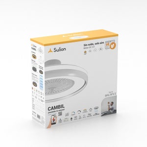 Ventilateur de plafond cambil led blanc d60 sulion