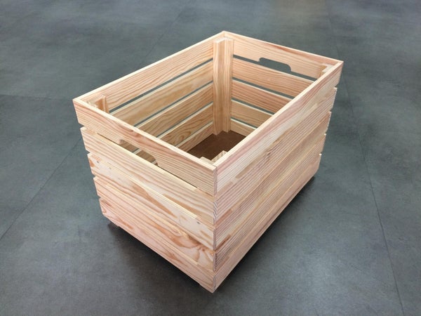 Caisse en pin brut Creabox, 50 x 35 x 35 cm
