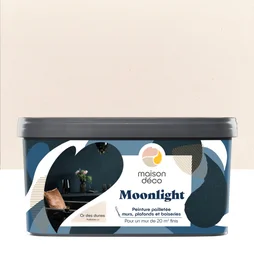 Peinture pailletée à effet Moonlight pour mur / plafonds / boiserie, MAISON DECO, 2 L or dunes