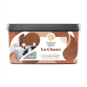 Peinture a effet, La chaux MAISON DECO, olivier, extramat, 2.5 l