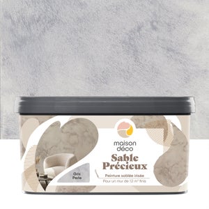 Peinture à effet, Sable precieux MAISON DECO, gris perle, sablé, 2l