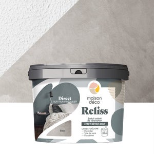 Enduit décoratif Reliss béton MAISON DECO, silex, 15 kg