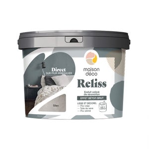 Enduit décoratif Reliss béton MAISON DECO, silex, 15 kg