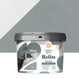 Enduit décoratif Reliss beton MAISON DECO, gris bleu, 15kg