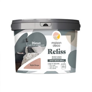 Enduit décoratif Reliss beton MAISON DECO, argile rouge, 15kg