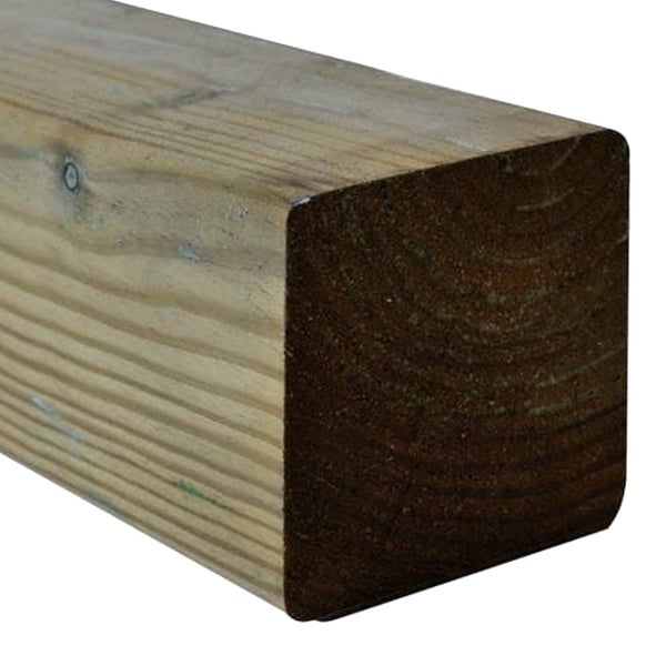 Poteau bois carré naturel Classe 4, l.9 x P.9 x H.240 cm