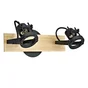 Barre 2 spots TECHNIC, GU10, métal noir+bois, Inspire