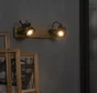 Barre 2 spots TECHNIC, GU10, métal noir+bois, Inspire
