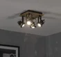 Plafonnier spots 4xgu10 technic métal noir/bois INSPIRE