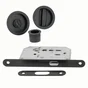 Kit de poignees porte coulissante rond zamak noir