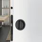 Kit de poignees porte coulissante rond zamak noir