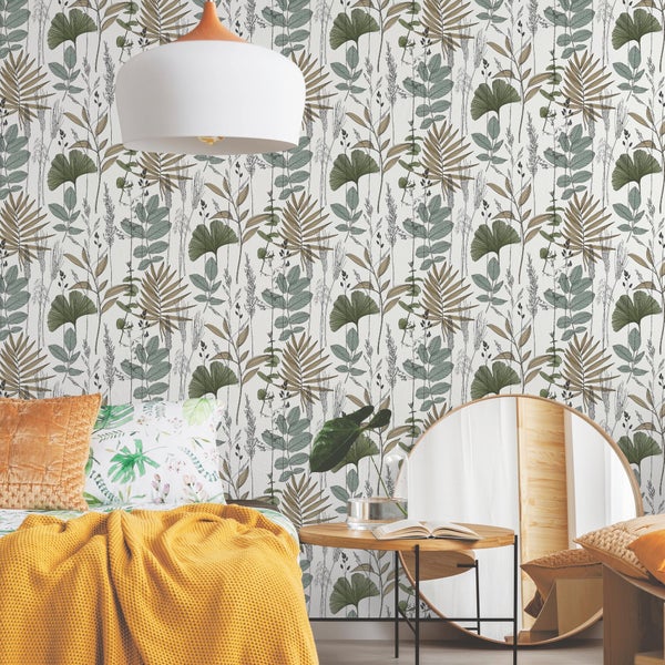 Papier peint intissé Graminé vert