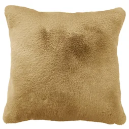 Coussin Swanny, imitation fourrure, jaune l.45 x L.45 cm INSPIRE