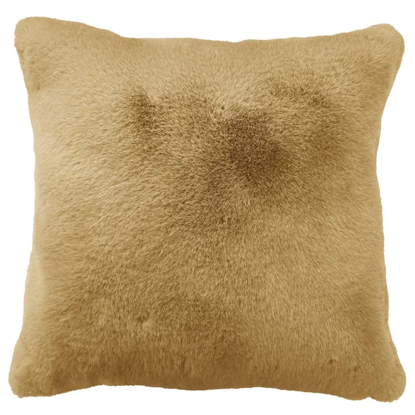 Coussin Swanny, imitation fourrure, jaune l.45 x L.45 cm INSPIRE