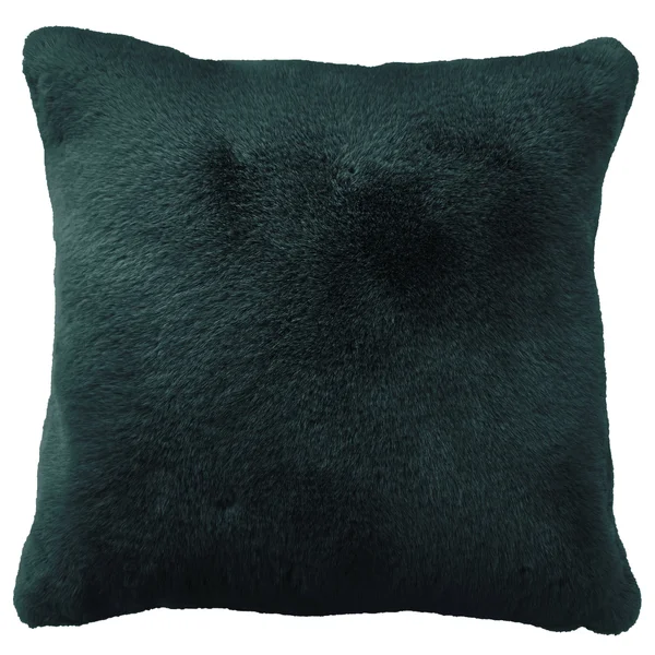 Coussin Swanny imitation fourrure, vert émeraude Emerald, 45 x 45 cm INSPIRE