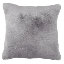 Coussin Swanny, imitation fourrure, gris l.45 x H.45 cm INSPIRE