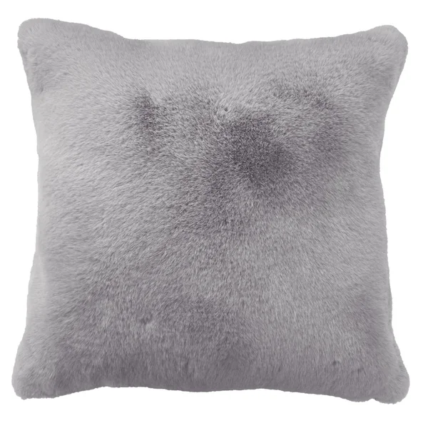 Coussin Swanny, imitation fourrure, gris l.45 x H.45 cm INSPIRE
