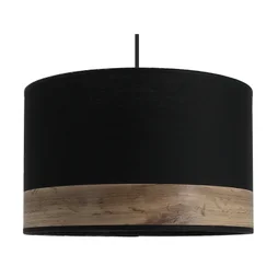 Suspension Natt, polyester, noir, diam.29 cm, E27