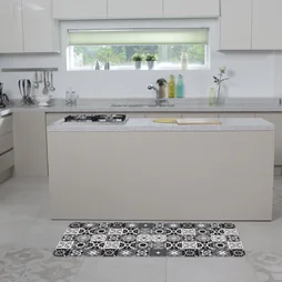 Tapis de cuisine à carreaux 50 x 120 cm, décor carreaux de ciment