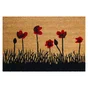 Tapis coco naturel coquelicot, 40 x 60 cm