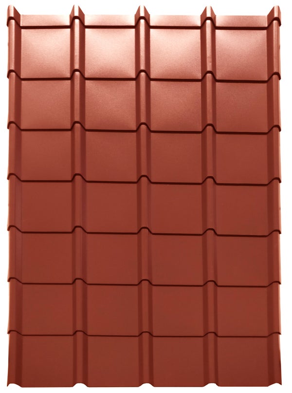 Plaque de toiture acier / acier galvanisé rouge x L.1.12 m
