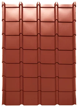 Plaque de toiture acier / acier galvanisé rouge x L.1.12 m