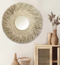 Miroir rond Tanah naturel diam.110 cm