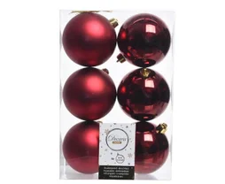 Boule Noel polystyrene d8cm bordeaux brillant/mat lot de 6