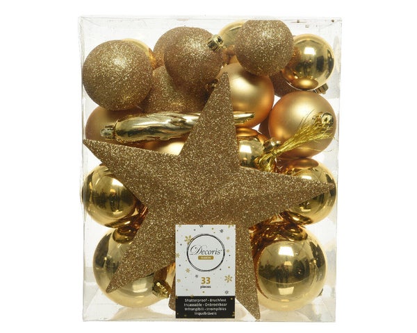Boule Noel polystyrene d5/6/8cm or clair brillant/mat/paillette lot 33