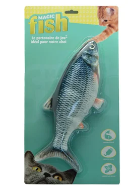 Jouet Chat Rechargeable Usb Avec Herbe A Chat Lavable Magic Fish
