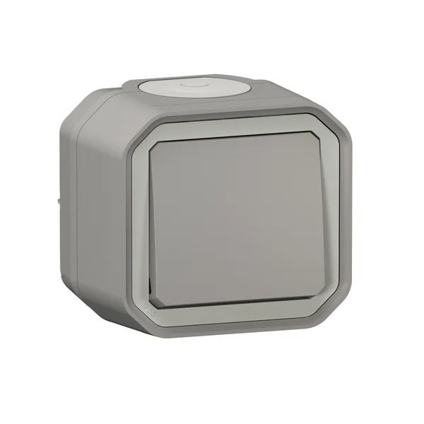 Poussoir étanche prêt à poser, LEGRAND Plexo, gris