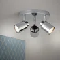 Plafonnier 3 spots Tekla, GU10, métal chrome, INSPIRE