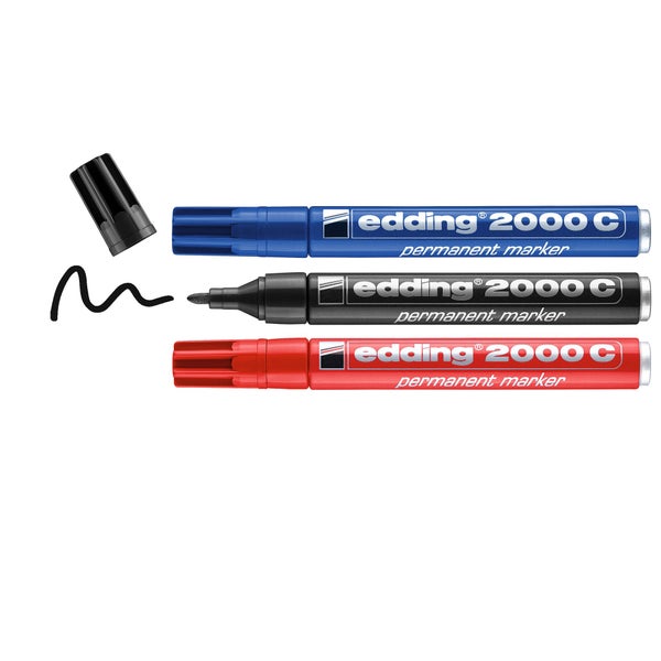 Lot de 3 marqueurs permanents assortis EDDING E-2000